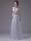 White New Halter A-line Chiffon Sequins Evening Dresses #02060454