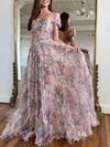 Ball Gown/Princess Square Neckline Tulle Sweep Train Prom Dresses With Beading #Milly020121269
