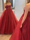 Ball Gown/Princess Sweetheart Organza Sweep Train Prom Dresses With Beading #Milly020120973