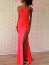 Trumpet/Mermaid Straight Jersey Floor-length Prom Dresses With Ruched #Milly020121032