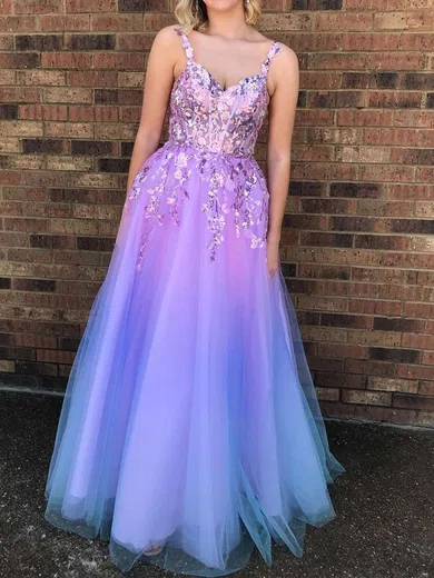 Ball Gown Sweetheart Tulle Prom Dresses With Appliques #Milly020121145