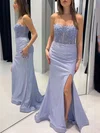 Trumpet/Mermaid Sweetheart Jersey Sweep Train Prom Dresses With Appliques Lace #Milly020121152