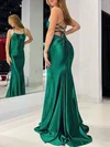Trumpet/Mermaid Scoop Neck Jersey Sweep Train Prom Dresses With Knot #Milly020121190