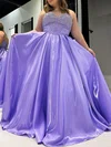 Ball Gown/Princess Sweetheart Satin Sweep Train Prom Dresses With Crystal Detailing #Milly020121198