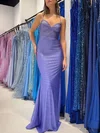 Trumpet/Mermaid V-neck Jersey Floor-length Prom Dresses With Crystal Detailing #Milly020121213