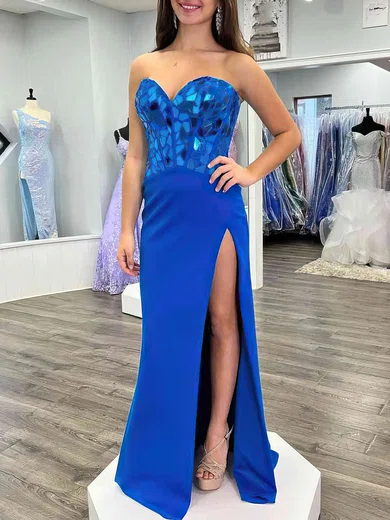 Mermaid Strapless Stretch Crepe Corset Prom Dresses With Beading #Milly020121399