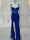 Mermaid V-neck Glitter Corset Prom Dresses With Beading #Milly020121444