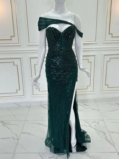 One Shoulder Sequin Gray Trumpet Mermaid Prom Dress One Shoulder Sequin Gray Trumpet Mermaid Prom Dress