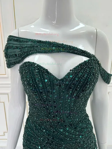 Trumpet Mermaid Sequin Spakle Tulle One Shoulder Prom Dress Trumpet Mermaid Sequin Spakle Tulle One Shoulder Prom Dress