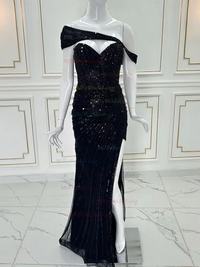 One Shoulder Sequin Gray Trumpet Mermaid Prom Dress One Shoulder Sequin Gray Trumpet Mermaid Prom Dress