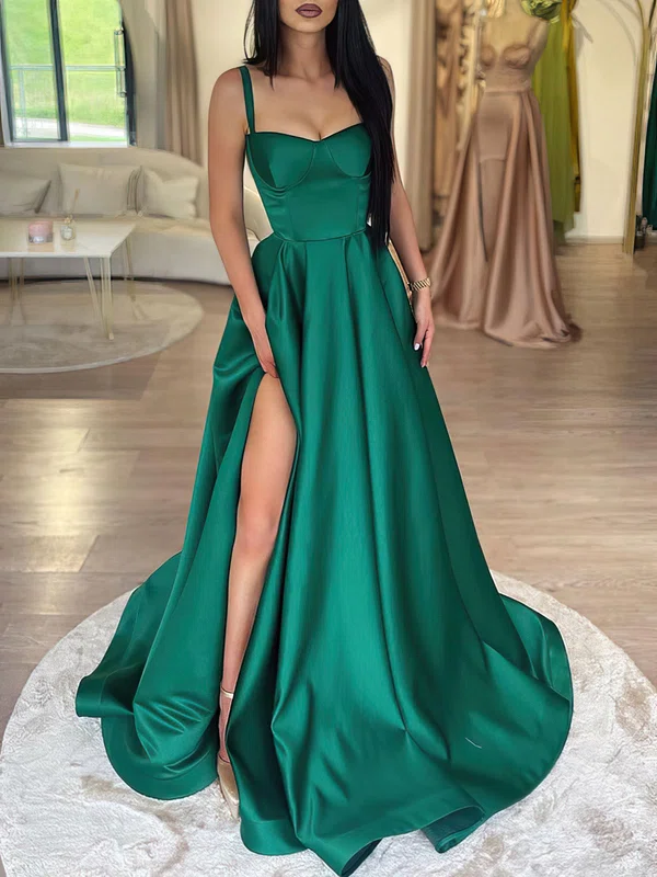 Ball Gown Sweetheart Satin Prom Dresses With Split #Milly020121503
