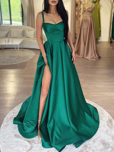 Ball Gown Sweetheart Satin Prom Dresses With Split #Milly020121503