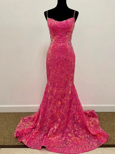 Mermaid Scoop Neck Sparkly Sequin Prom Dresses With Appliques #Milly020121576