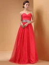 New Sweetheart Satin Tulle Crystal Detailing Lace-up Watermelon Prom Dresses #02014421