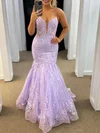 Trumpet/Mermaid V-neck Glitter Sweep Train Prom Dresses With Beading #Milly020121620