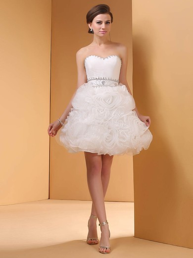 Ball Gown Sweetheart Organza Short/Mini Beading Homecoming Dresses #02051688