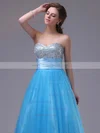 Sweetheart Blue Tulle Crystal Detailing Fashionable Lace-up Prom Dresses #02111317