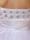 White Organza Knee-length with Flower(s) Pretty Strapless Prom Dresses #02051686