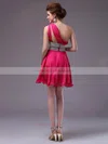 Discount One Shoulder Watermelon Chiffon Sequins Short/Mini Prom Dress #02013710