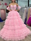 Ball Gown/Princess Sweetheart Glitter Sweep Train Prom Dresses With Appliques Lace #Milly020121808