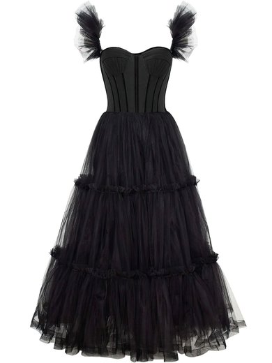 Ball Gown Sweetheart Tulle Tea-length Prom Dresses #Milly020121876