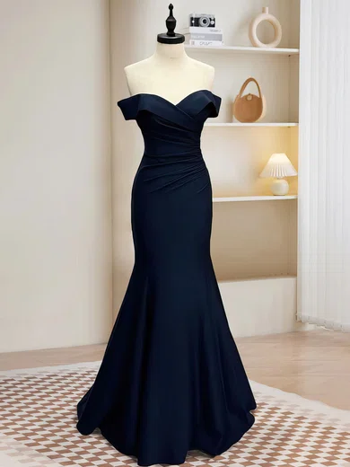 Silver Off The Shoulder Trumpet Mermaid Ruched Prom Dress Silver Off The Shoulder Trumpet Mermaid Ruched Prom Dress