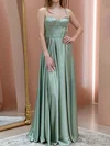 A-line Sweetheart Satin Corset Prom Dresses With Ruched #Milly020121999