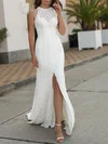 Trumpet/Mermaid High Neck Lace Court Train Wedding Dress #Milly00026891