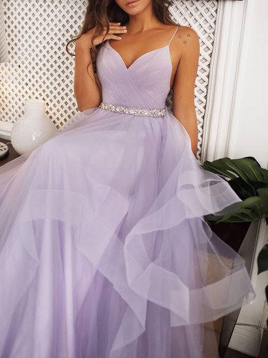 Ball Gown/Princess V-neck Tulle Court Train Wedding Dress #Milly00026892