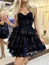 Corset Black Skater Glitter Lace Tiered Homecoming Dresses #Milly02051869