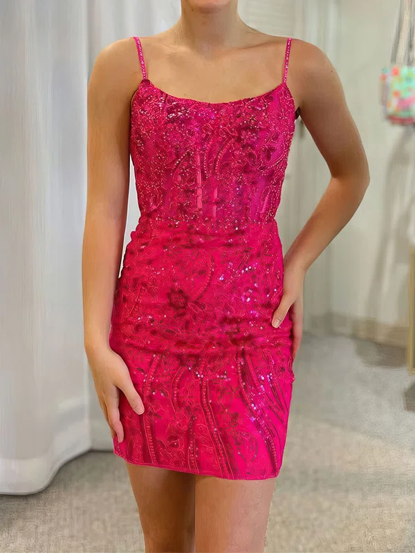 Corset Fuchsia Bodycon Glitter Lace Homecoming Dresses #Milly02051957