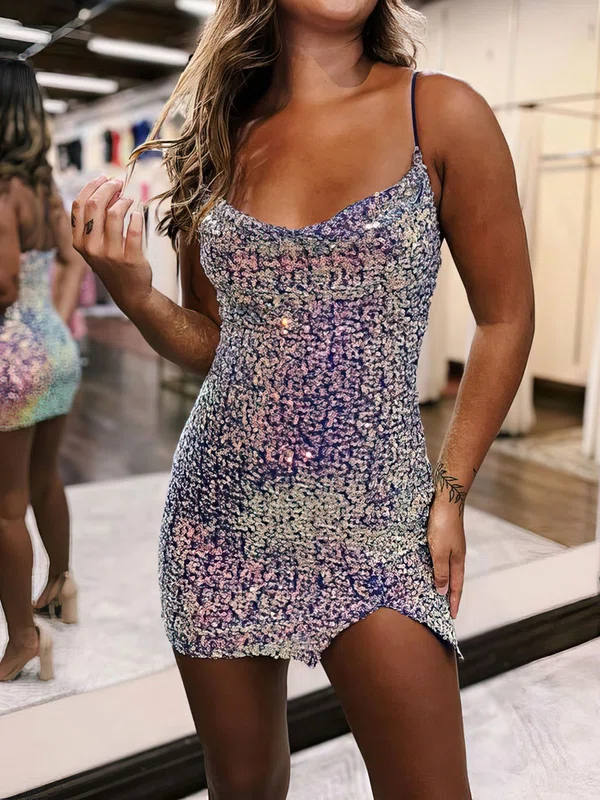 Sparkly Bodycon Sequin Square Neck Homecoming Dresses #Milly02051969