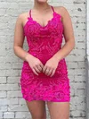 V-neck Lace Bodycon Homecoming Dresses with Appliques Lace #Milly02052080