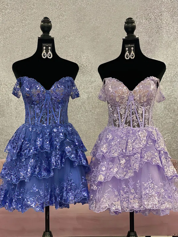 Corset Skater Tulle Lace Tiered Homecoming Dresses #Milly02052117