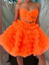 Unique Orange Skater Tulle Ruffle Cut Out Homecoming Dresses #Milly02052159