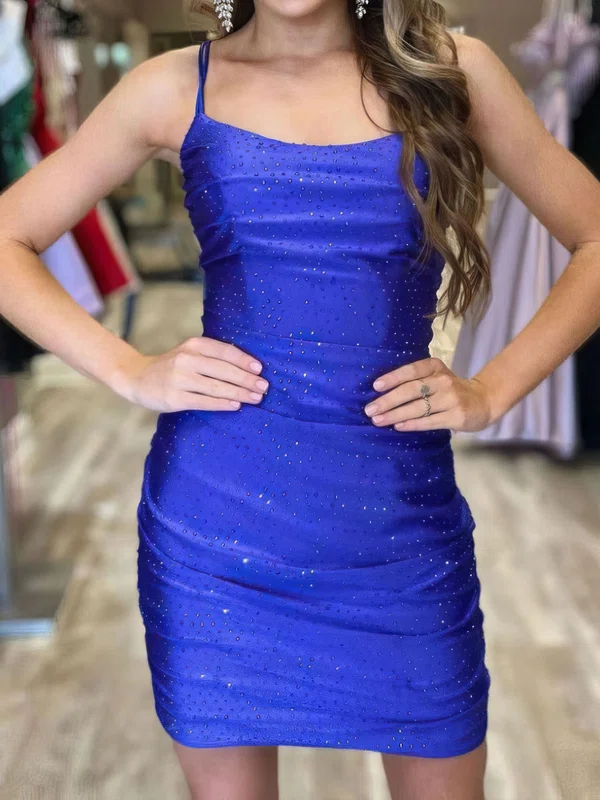 Glitter Bodycon Jersey Square Neck Beaded Homecoming Dresses #Milly02052199