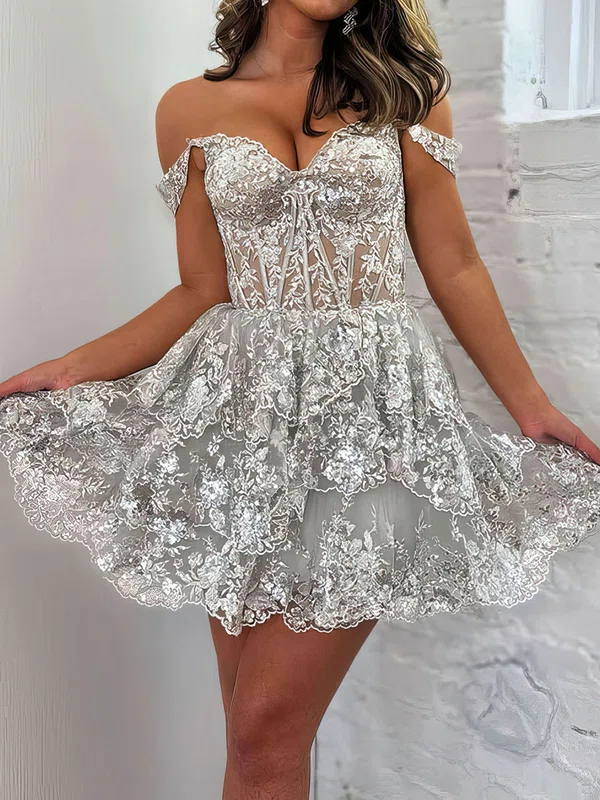 Corset Silver Skater Appliques Tiered Homecoming Dresses #Milly02052121