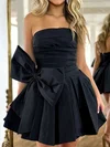 Unique Black Skater Satin Bow Homecoming Dresses #Milly02052129