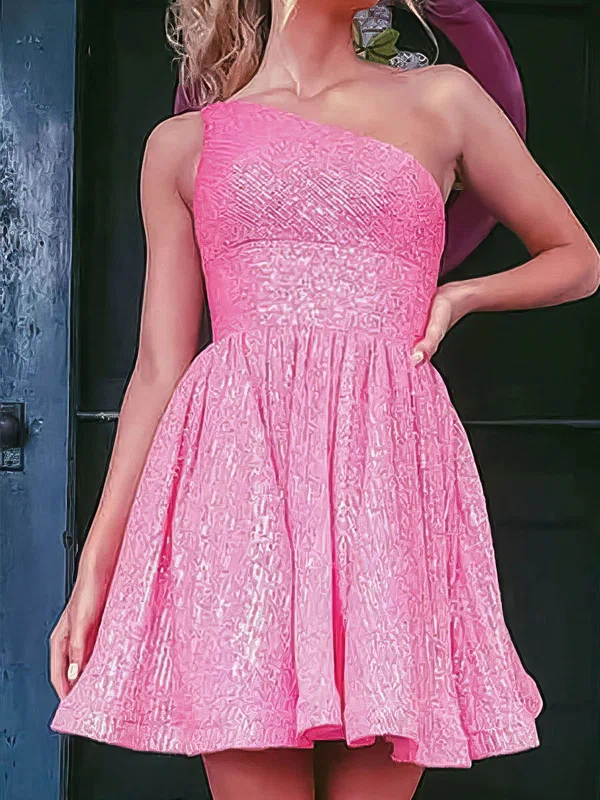 Sparkly Skater Sequin One Shoulder Homecoming Dresses #Milly02052211