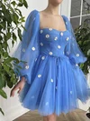 A-line Sweetheart Tulle Homecoming Dresses With Flower(s) #Milly02052247