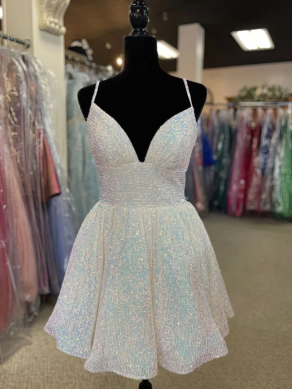 Sparkly Skater Sequin Ruched Homecoming Dresses #Milly02052256