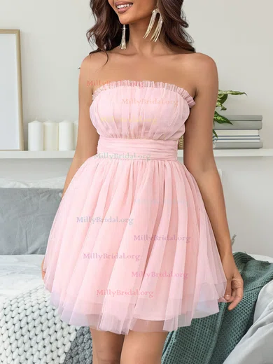 Black Straight Tulle Homecoming Dresses millybridal