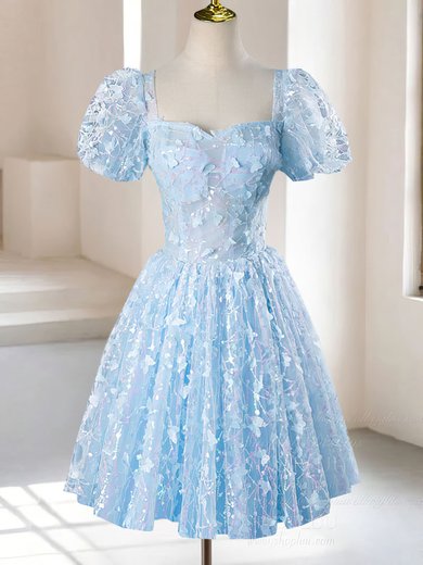 Glitter Sky Blue Skater Sweetheart Homecoming Dresses #Milly02052415