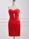 Corset Red Bodycon Satin Cut Out Homecoming Dresses #Milly02052447