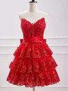 V-neck Tulle Tiered Skater Homecoming Dresses #Milly02052448