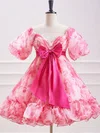 Cute Fuchsia Skater Organza Ruffle Homecoming Dresses #Milly02052453