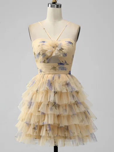 Halter Tulle Tiered Skater Homecoming Dresses #Milly02052478