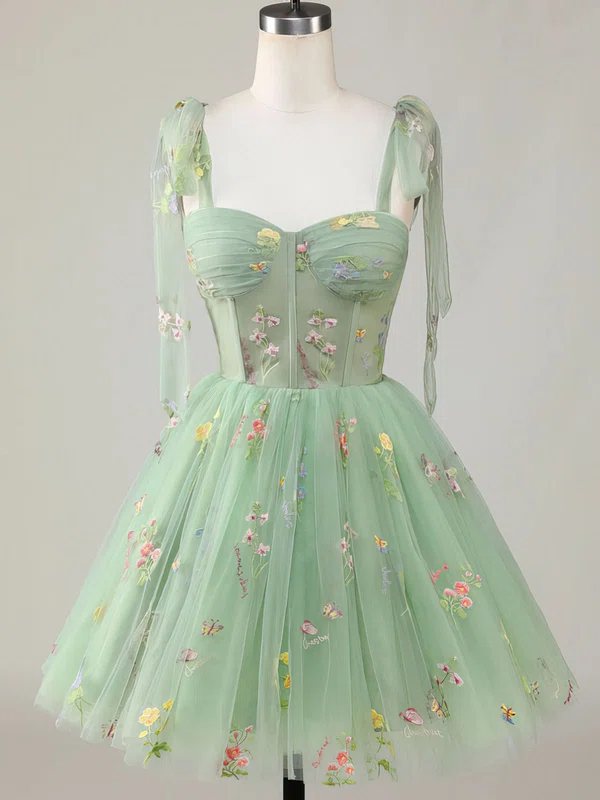 Sweetheart Tulle Skater Homecoming Dresses With Flower(s) #Milly02052488