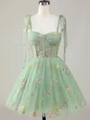 Sweetheart Tulle Skater Homecoming Dresses With Flower(s) #Milly02052488
