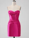 Sweetheart Satin Bodycon Homecoming Dresses With Ruched #Milly02052495